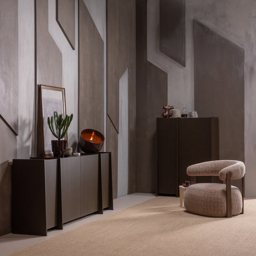 BROCK 2-DOORS CABINET ASH VENEER MID BROWN [fsc]