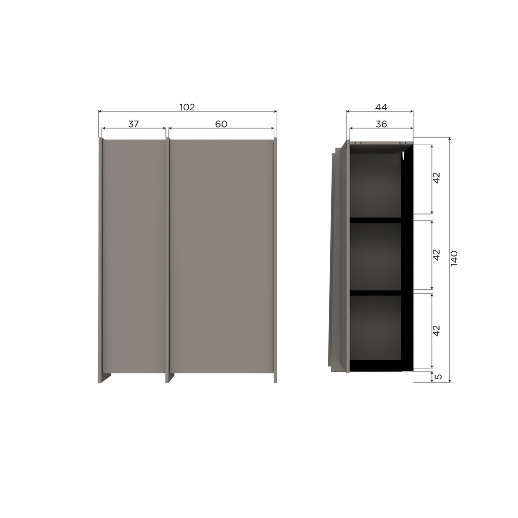BROCK 2-DOORS CABINET ASH VENEER WARM GREY [fsc]