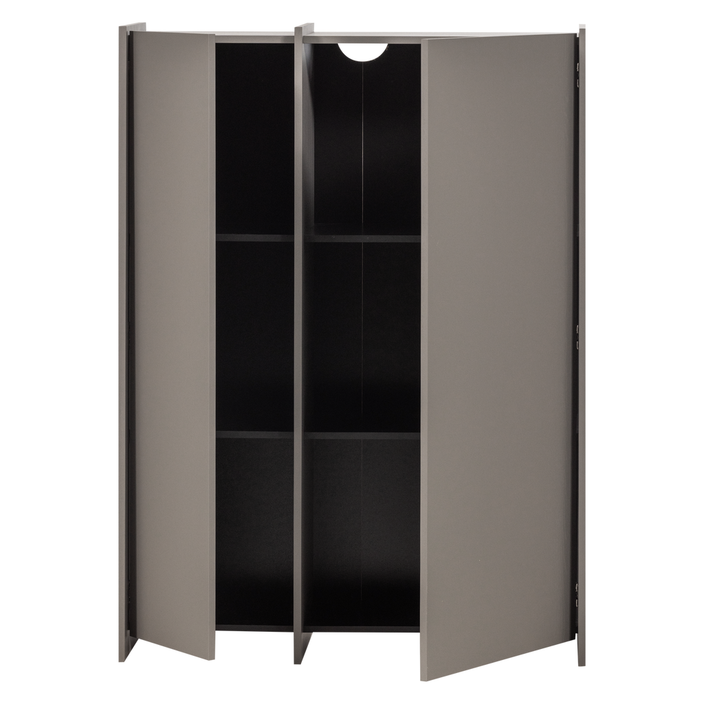 BROCK 2-DOORS CABINET ASH VENEER WARM GREY [fsc]
