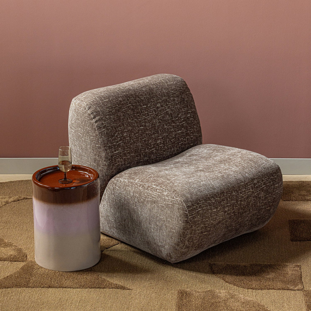 OLLO DECORATIVE SIDE TABLE O35X44 CM CERAMIC PINK/BROWN