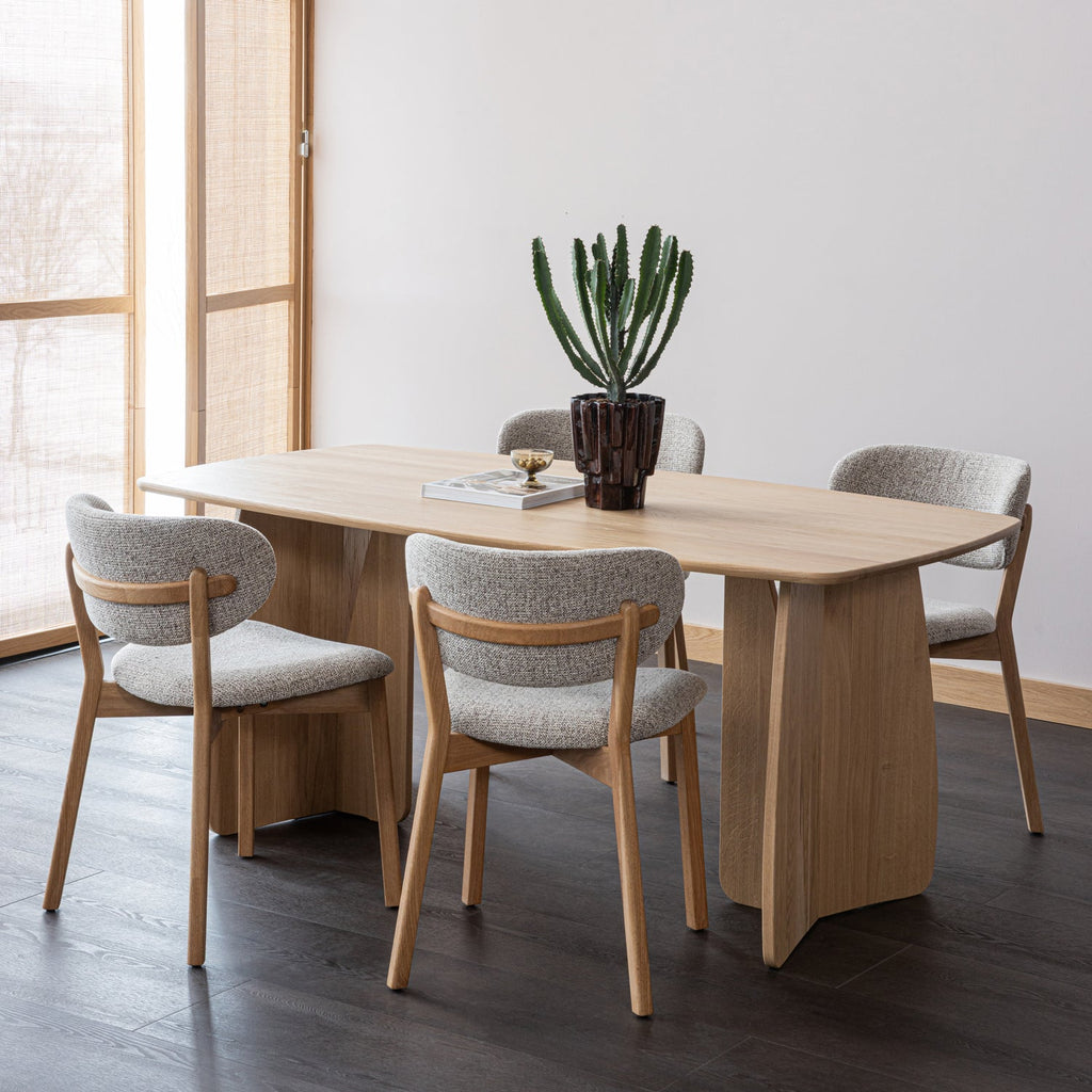 UDAR DINING CHAIR NATURAL WITH WOODEN FRAME NATURAL