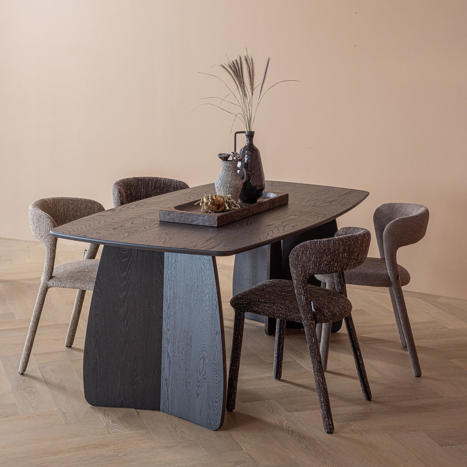 NOBLE DINING CHAIR DARK BROWN MELANGE