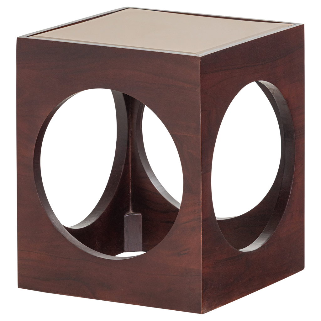 TRAX SIDE TABLE ACACIA WOOD BROWN