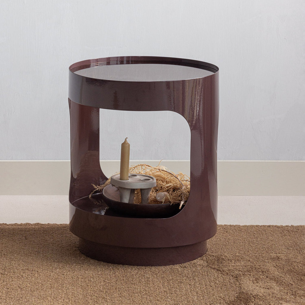 SERO SIDE TABLE METAL/GLASS BROWN
