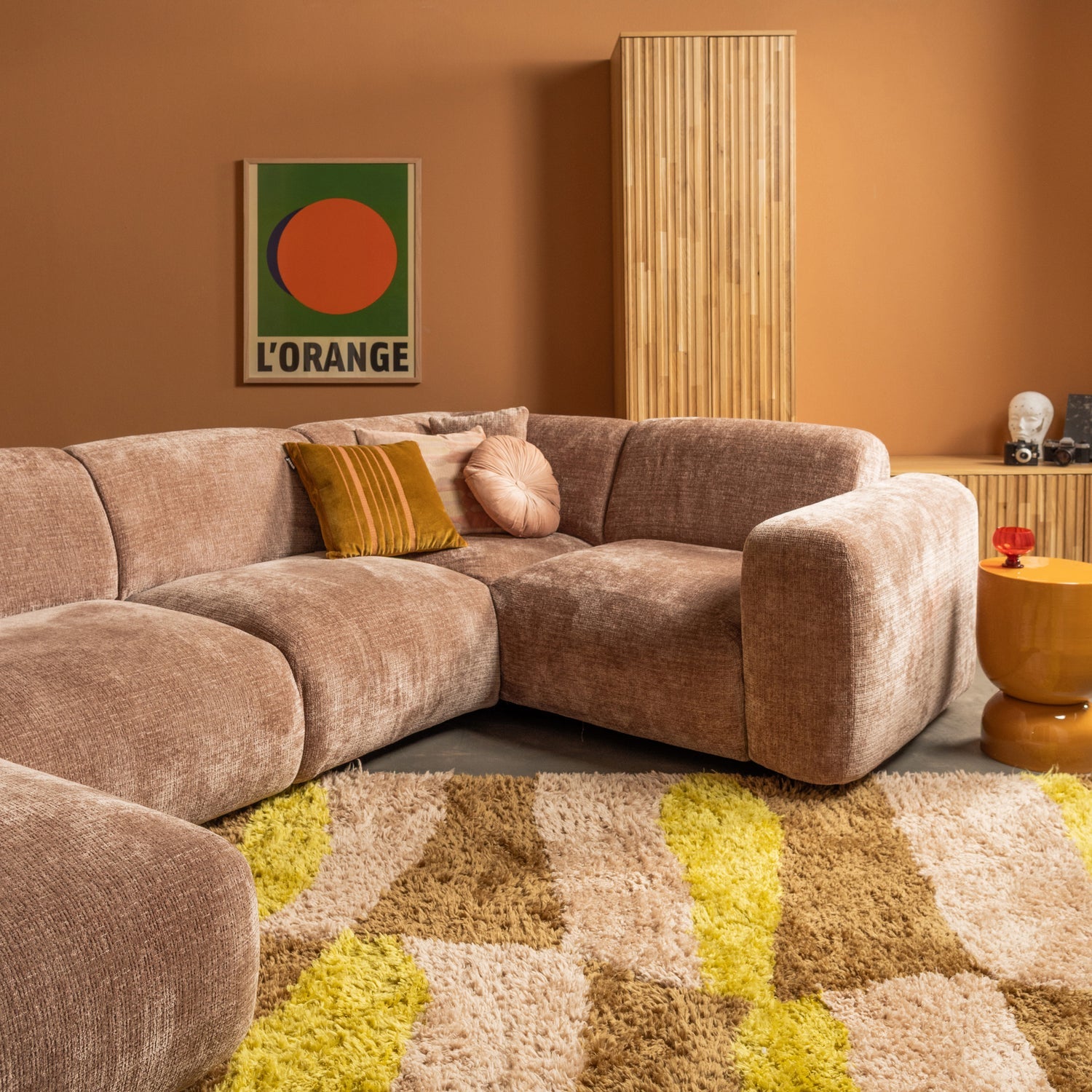 MUSA RUG GRAPHIC DESIGN NATURAL/YELLOW 170x240CM