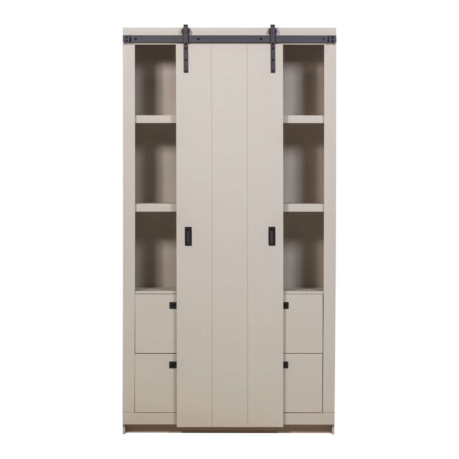 SLIDE BARN CABINET ROUGH SAWN PINE DUST [fsc]