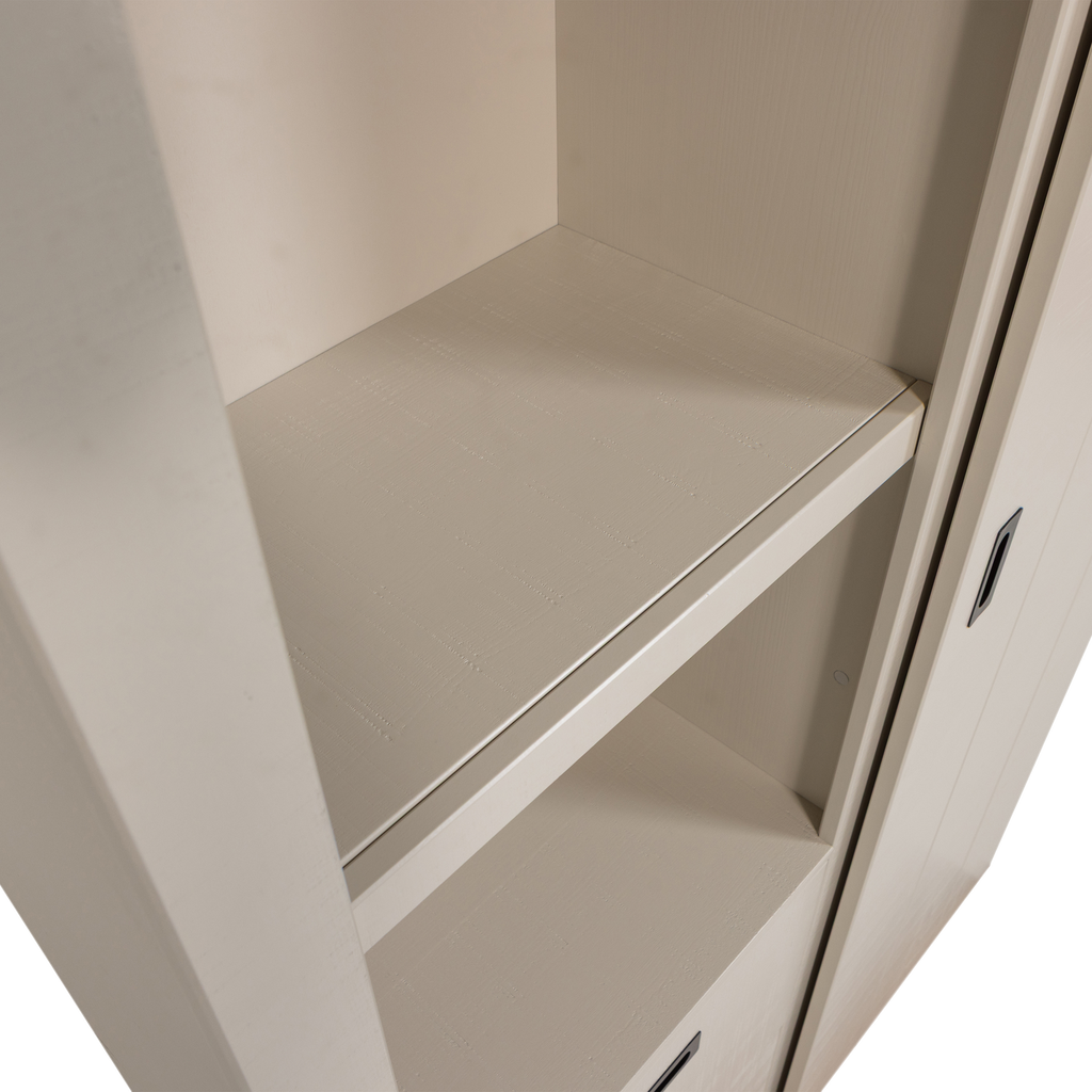 SLIDE BARN CABINET ROUGH SAWN PINE DUST [fsc]