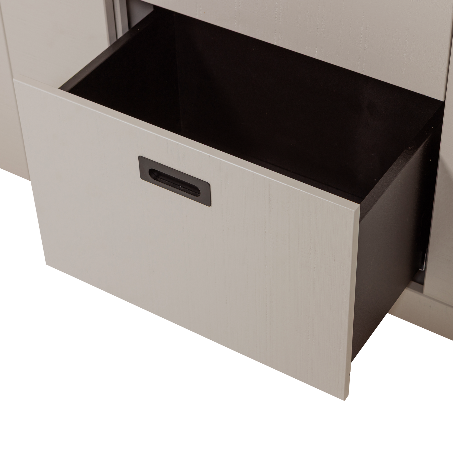 SLIDE BARN CABINET ROUGH SAWN PINE DUST [fsc]