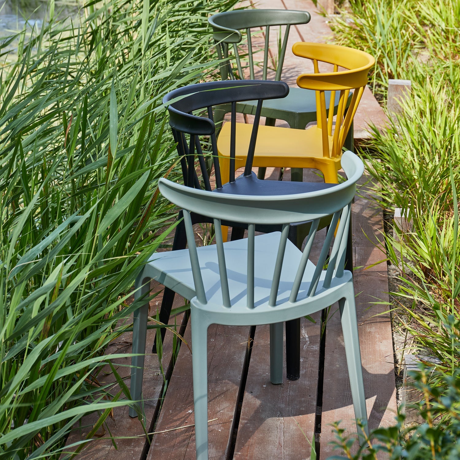 BLISS GARDEN CHAIR WITH BARS PLASTIC JADE GREEN