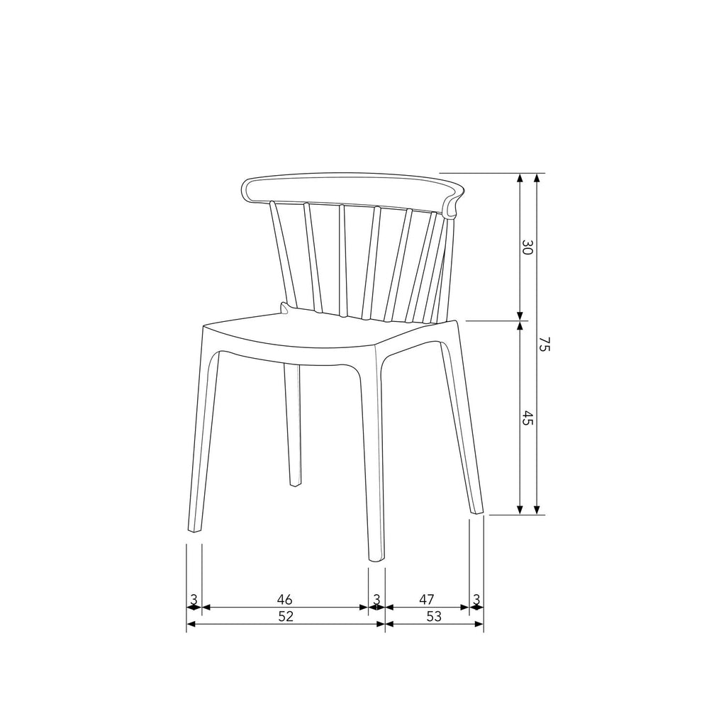 BLISS GARDEN CHAIR WITH BARS PLASTIC BLACK