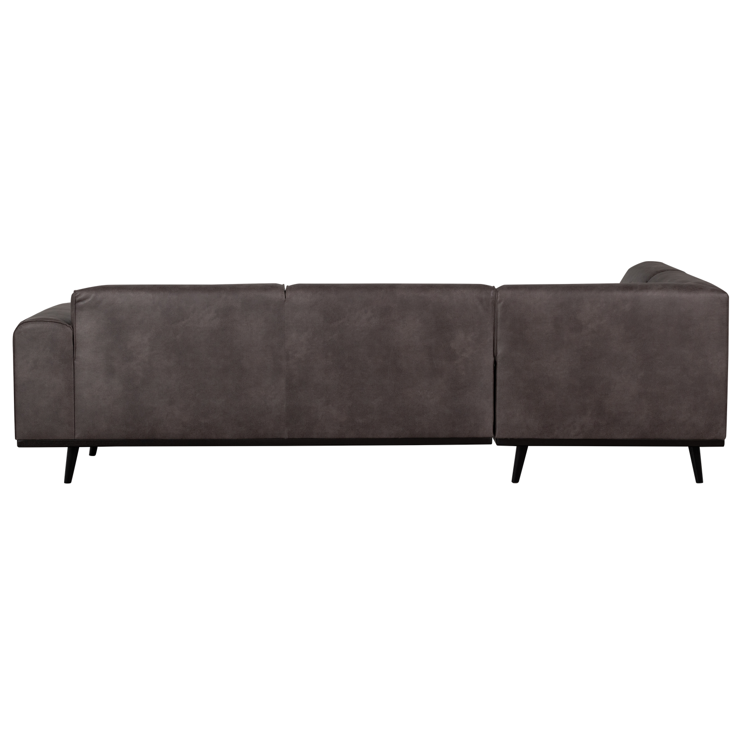 STATEMENT CORNER SOFA LEFT ECO LEATHER DARK GREY