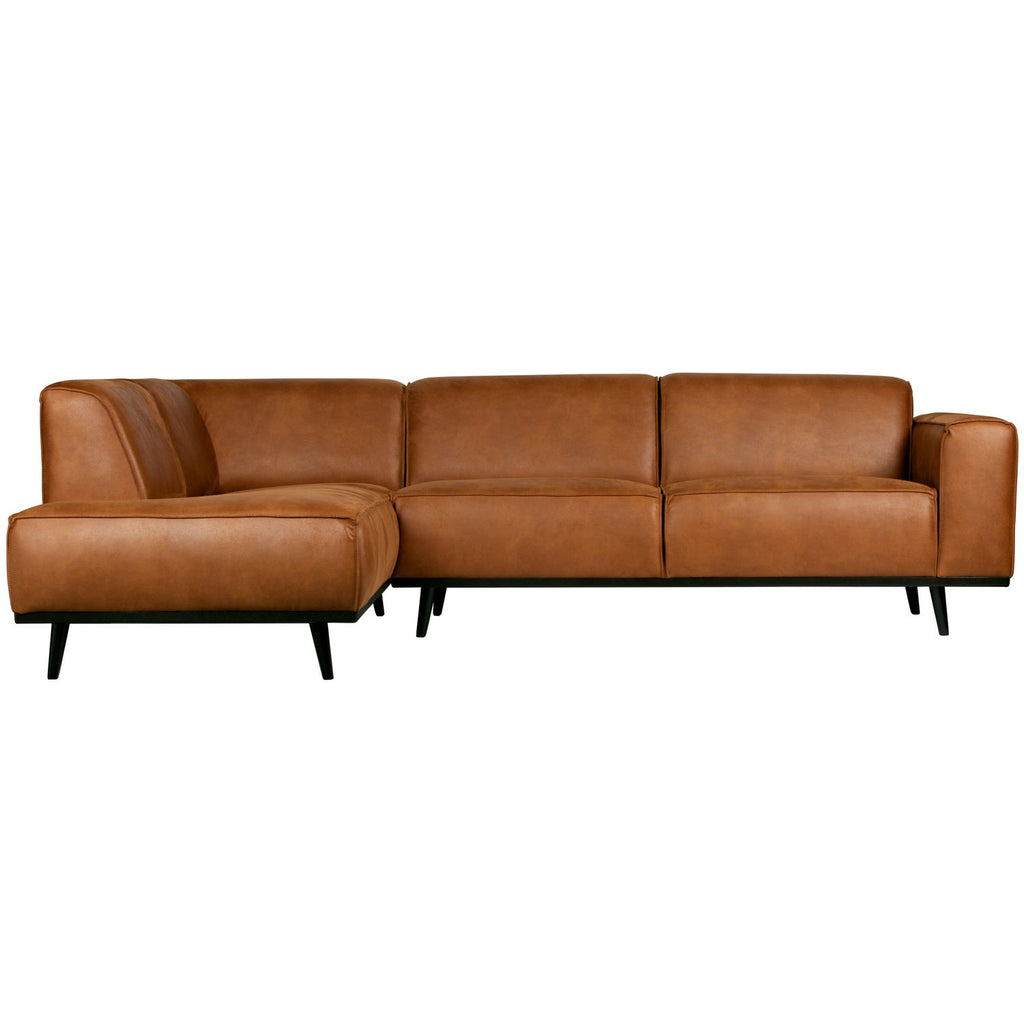 STATEMENT CORNER SOFA LEFT ECO LEATHER COGNAC