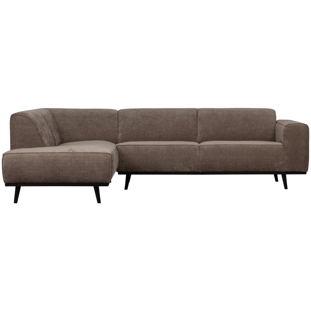 STATEMENT CORNER SOFA LEFT RIB FABRIC TAUPE