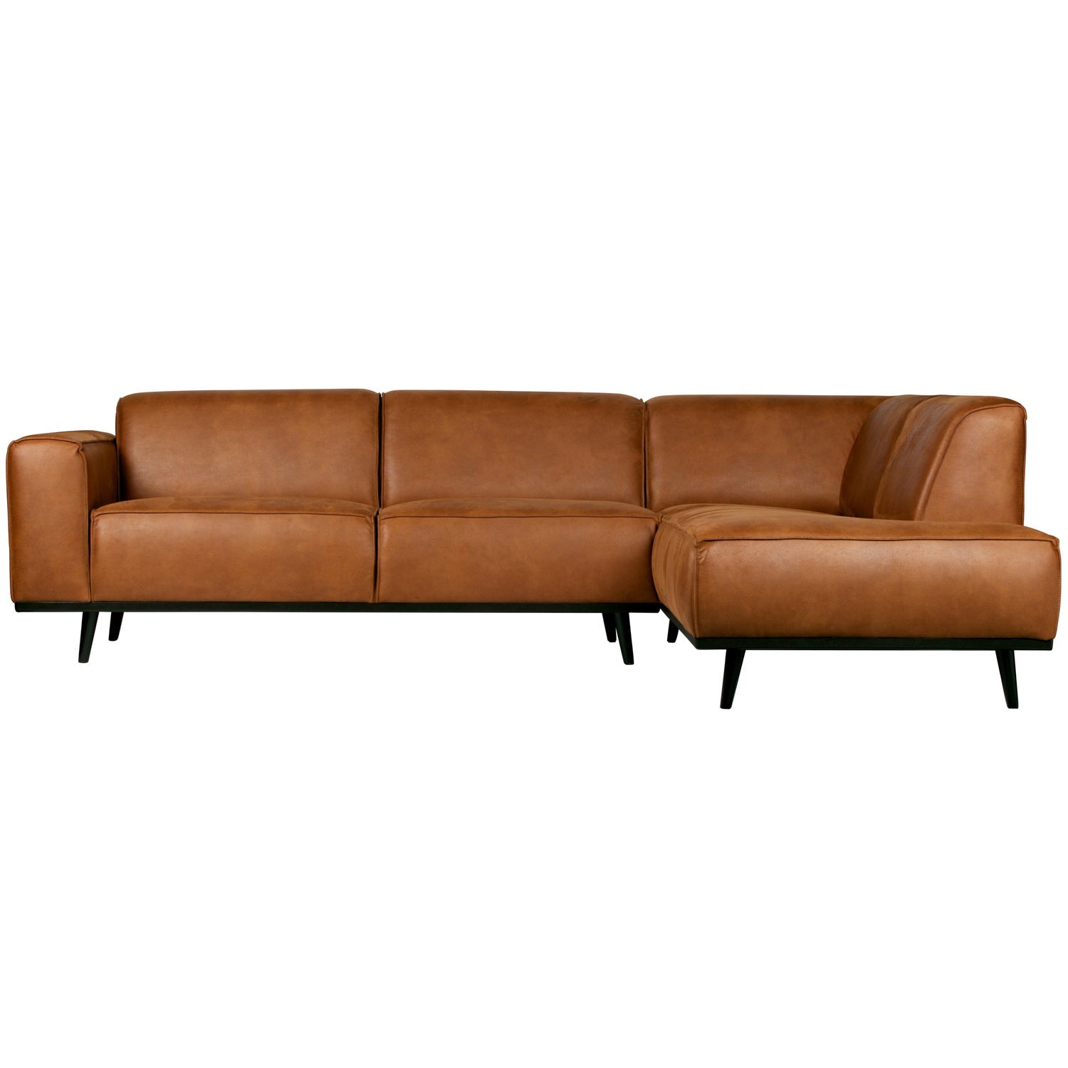 STATEMENT CORNER SOFA RIGHT ECO LEATHER COGNAC