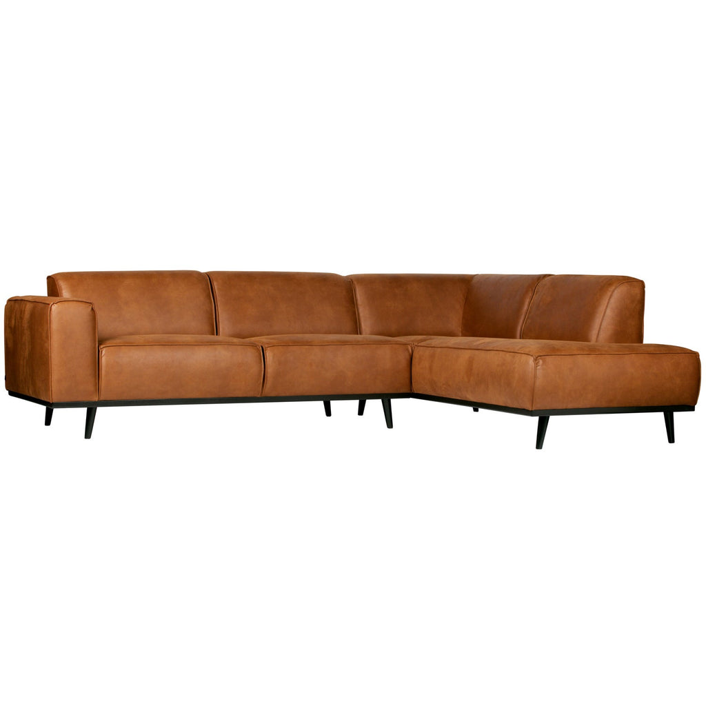 STATEMENT CORNER SOFA RIGHT ECO LEATHER COGNAC