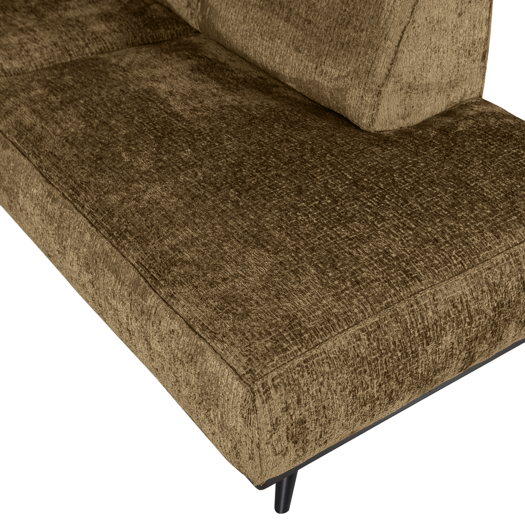 STATEMENT CORNER SOFA RIGHT STRUCTURE VELVET BRASS