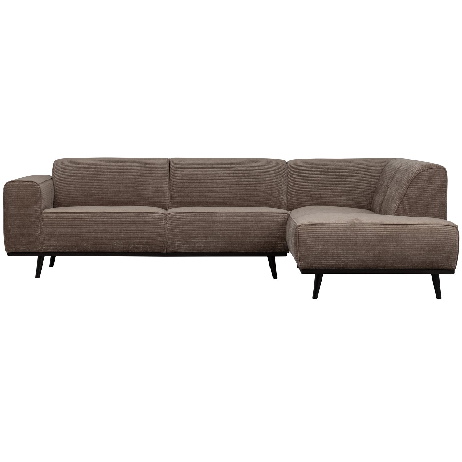 STATEMENT CORNER SOFA RIGHT RIB FABRIC TAUPE