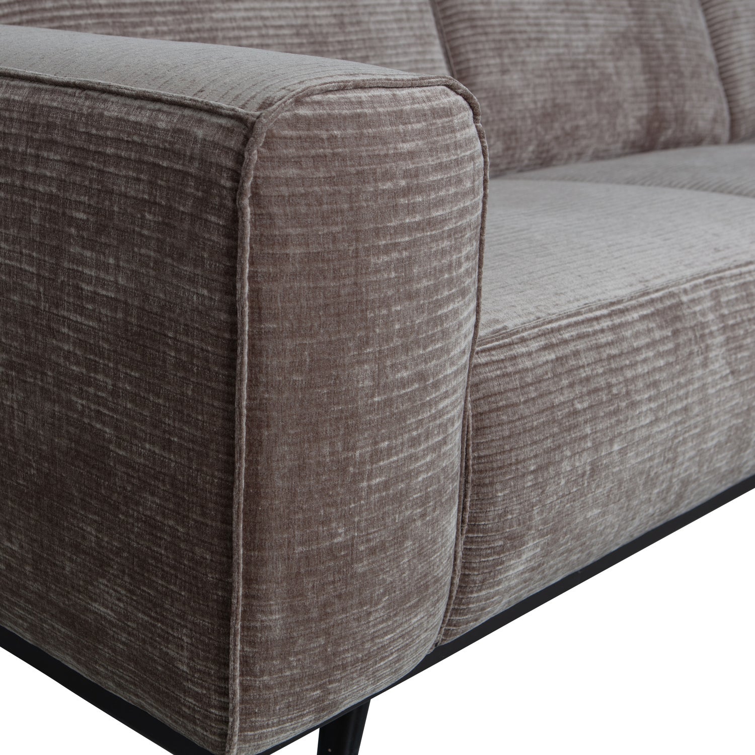STATEMENT CORNER SOFA RIGHT RIB FABRIC TAUPE