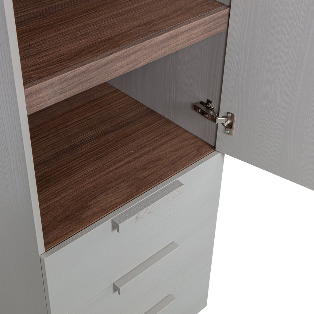 RENS 1-DOOR WARDROBE LONG HANDLE WALNUT/PEBBLE GREY [fsc]