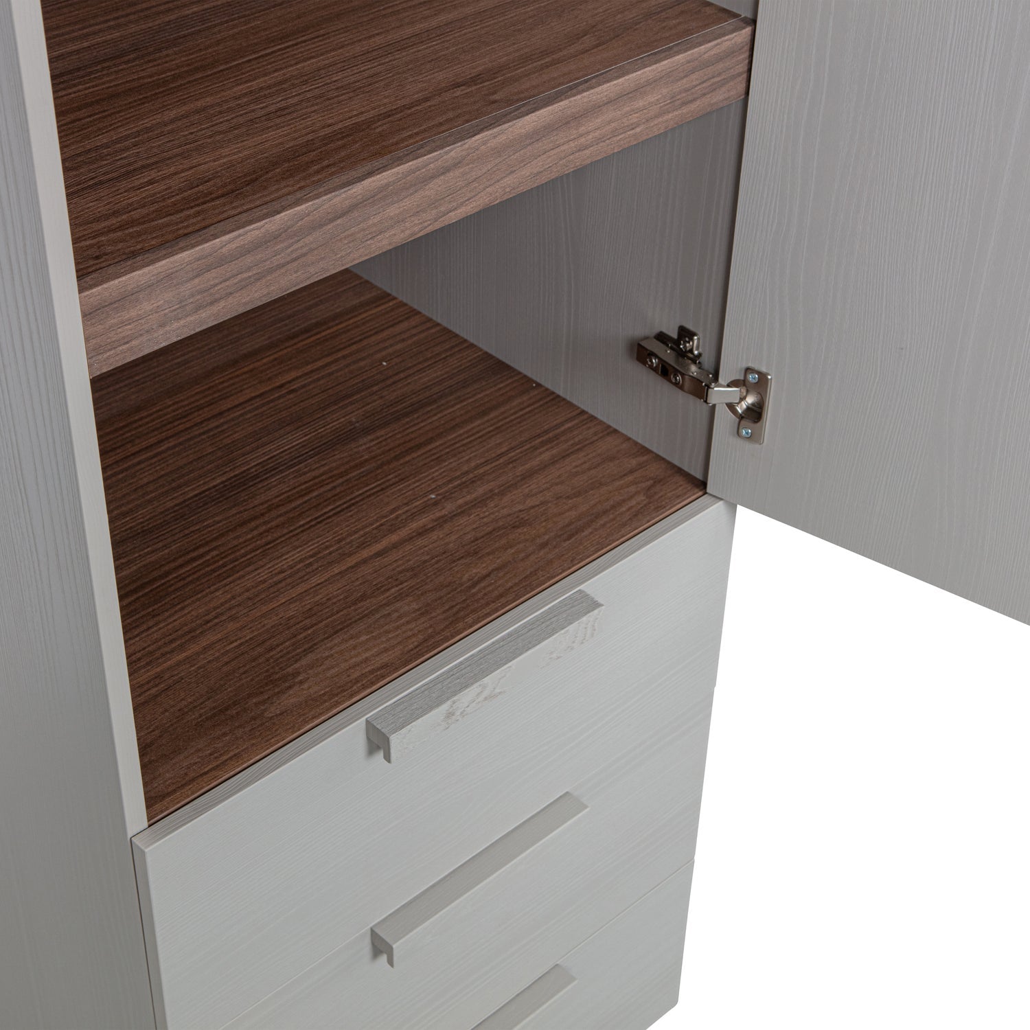 RENS 1-DOOR WARDROBE LONG HANDLE WALNUT/PEBBLE GREY [fsc]