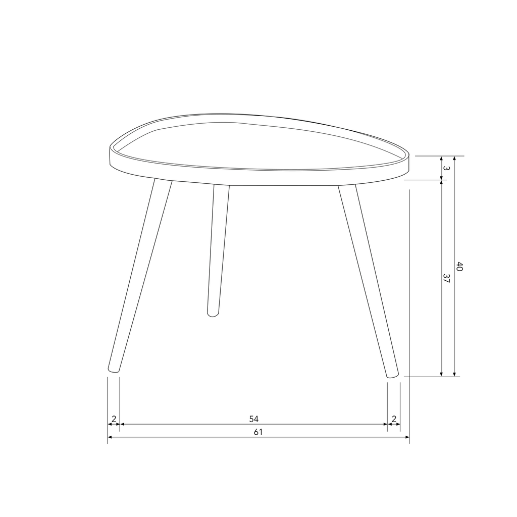 MAE SIDE TABLE ORGANIC MDF/PINE SEPIA
