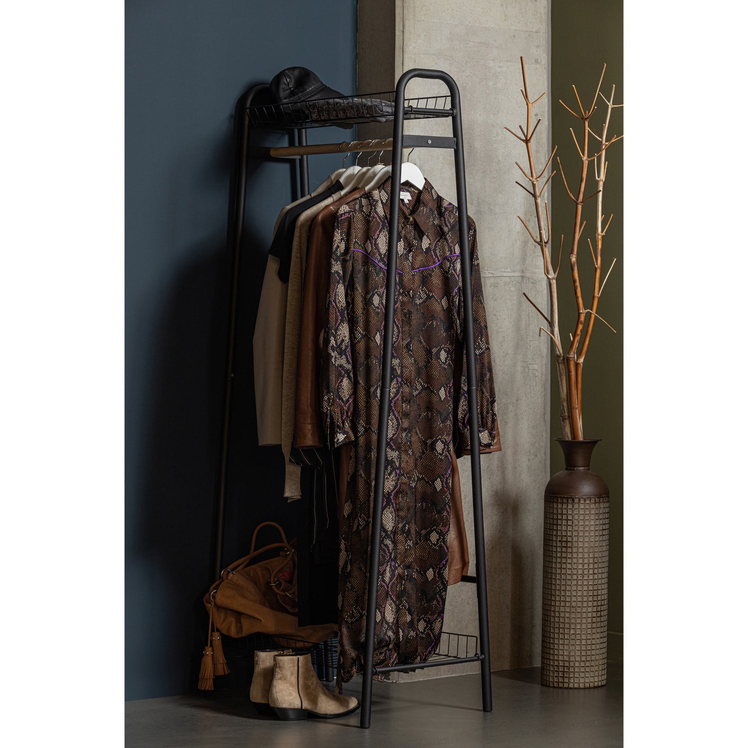 JOVI CLOTHES RACK METAL BLACK