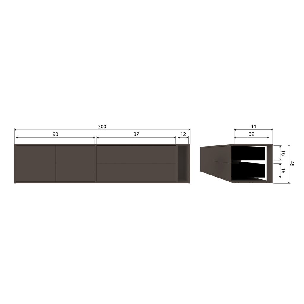 SETTLE DOWN TV UNIT 200CM PINE MID BROWN [fsc]