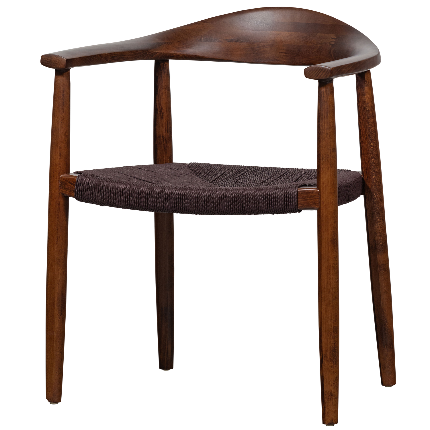 EMBRACE DINING CHAIR BRAIDED SEAT BEECH WOOD DARK BROWN