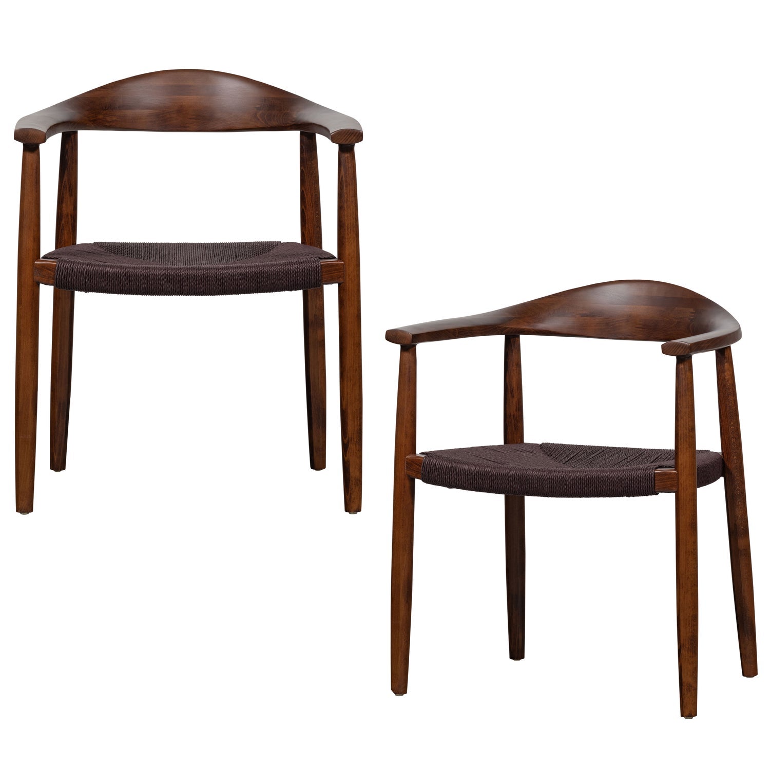 EMBRACE DINING CHAIR BRAIDED SEAT BEECH WOOD DARK BROWN