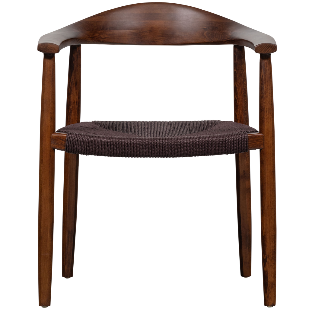 EMBRACE DINING CHAIR BRAIDED SEAT BEECH WOOD DARK BROWN