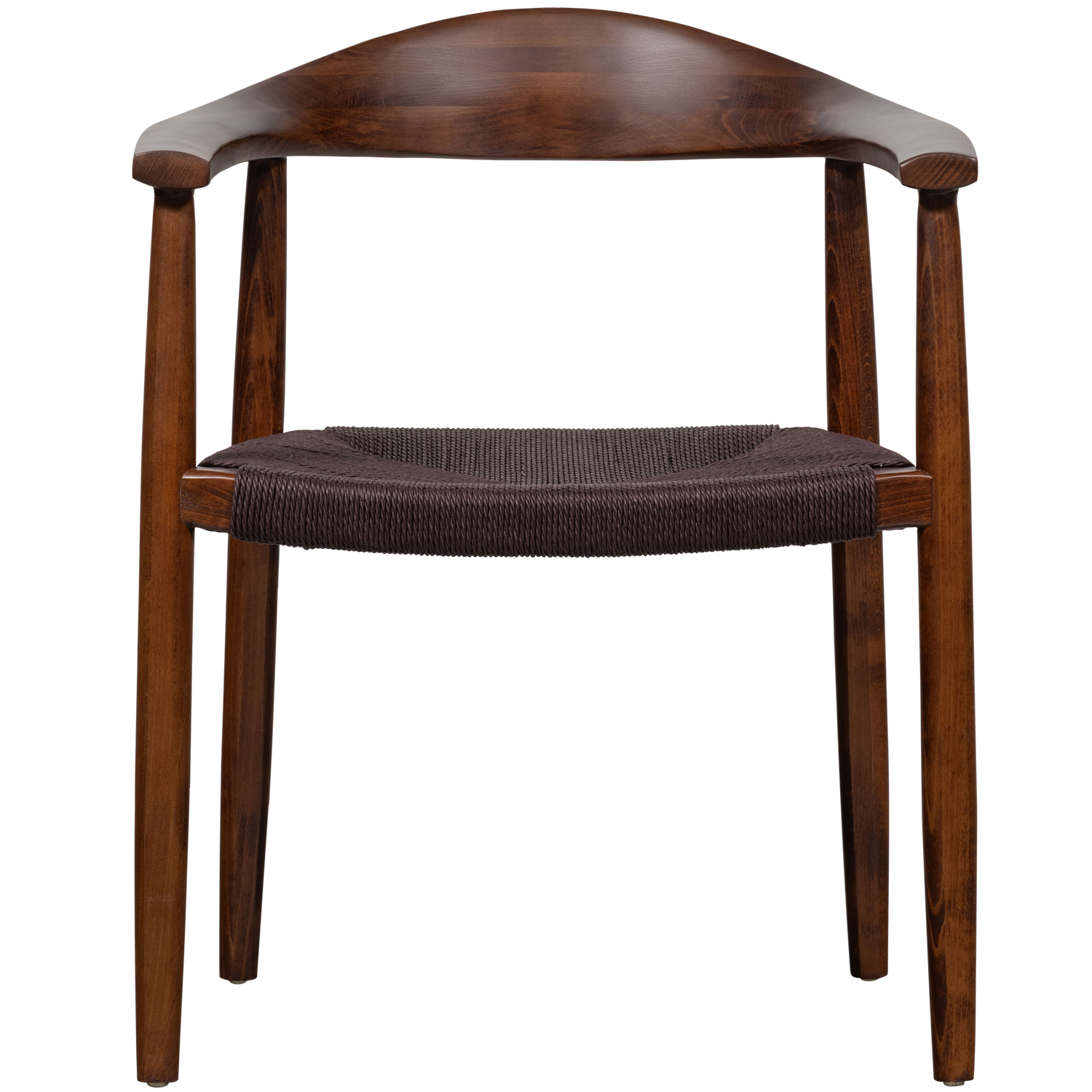 EMBRACE DINING CHAIR BRAIDED SEAT BEECH WOOD DARK BROWN