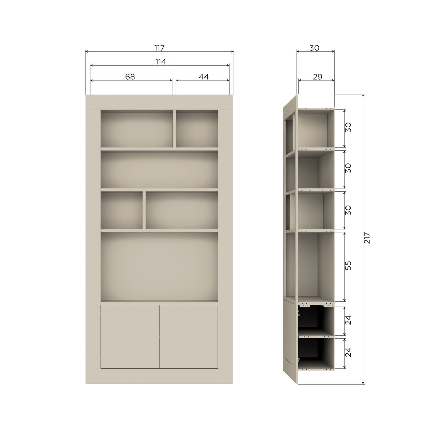 WALLCOVER WALL CABINET 117 CM PINE DUST [fsc]