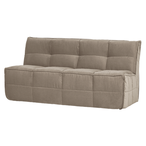 CLUSTER DINING BENCH WITH BACKREST VELVET WARM TAUPE