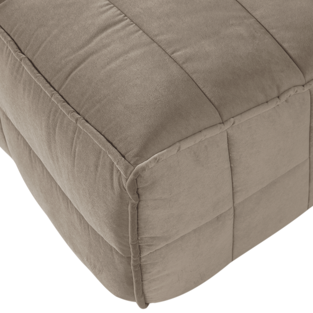 CLUSTER DINING BENCH WITH BACKREST VELVET WARM TAUPE