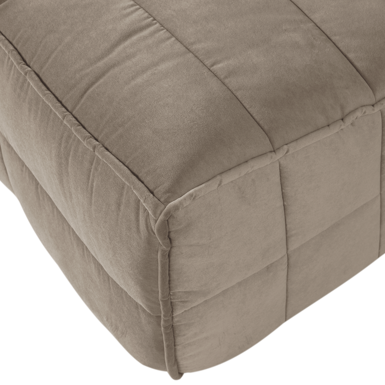 CLUSTER DINING BENCH WITH BACKREST VELVET WARM TAUPE