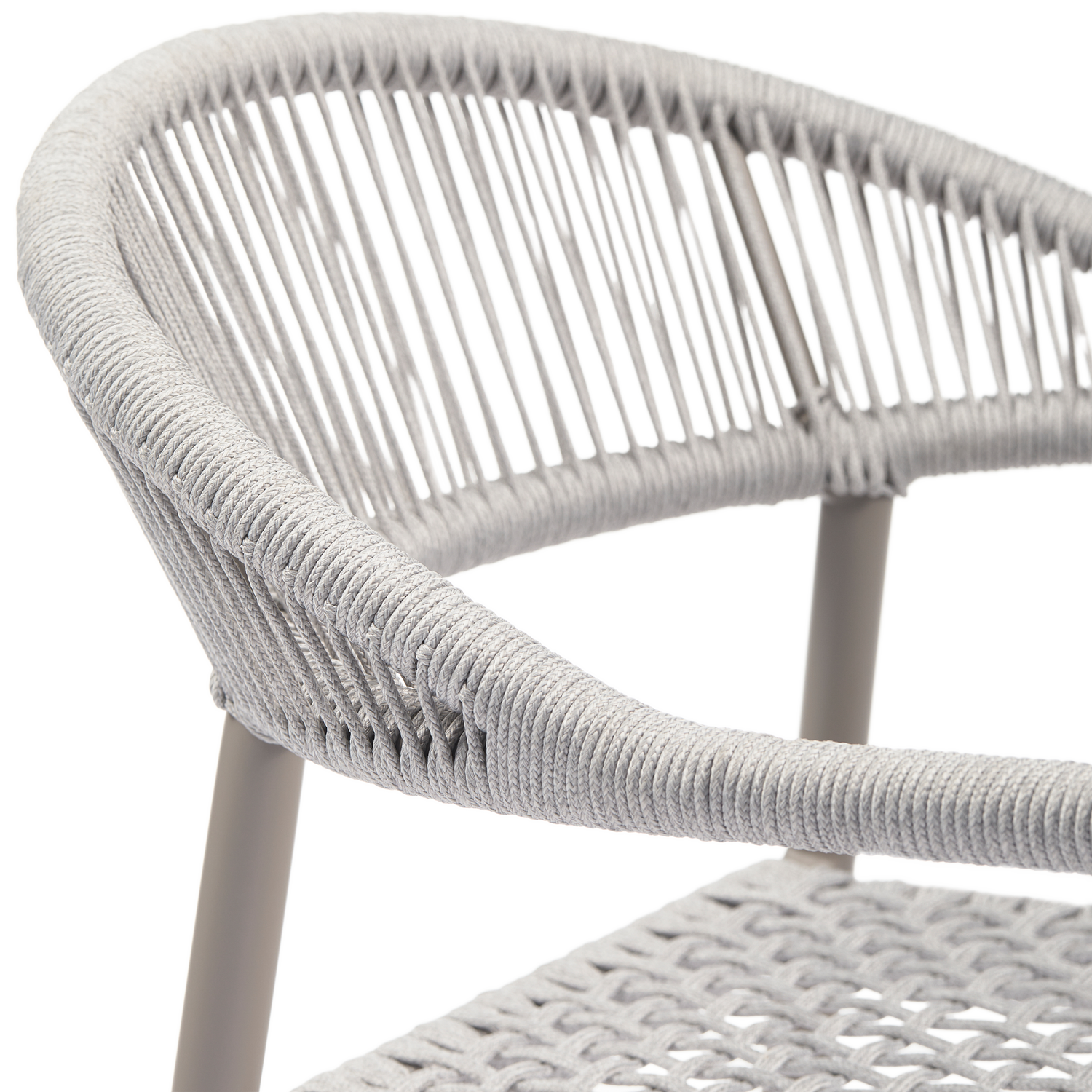 YELLOW GARDEN CHAIR ROPE/ALUMINIUM LIGHT GREY - SET OF 2