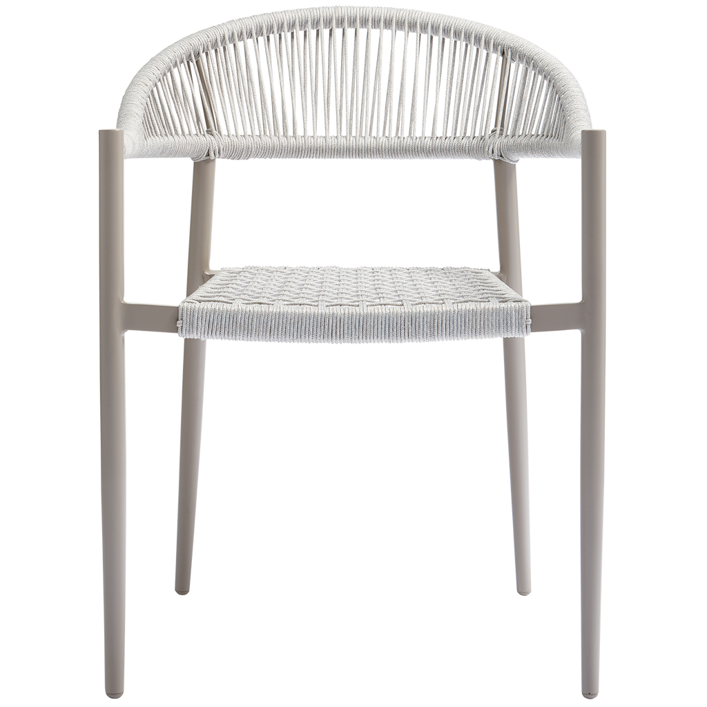 YELLOW GARDEN CHAIR ROPE/ALUMINIUM LIGHT GREY - SET OF 2