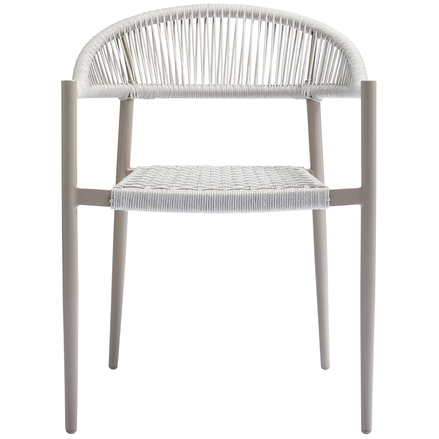 YELLOW GARDEN CHAIR ROPE/ALUMINIUM LIGHT GREY - SET OF 2