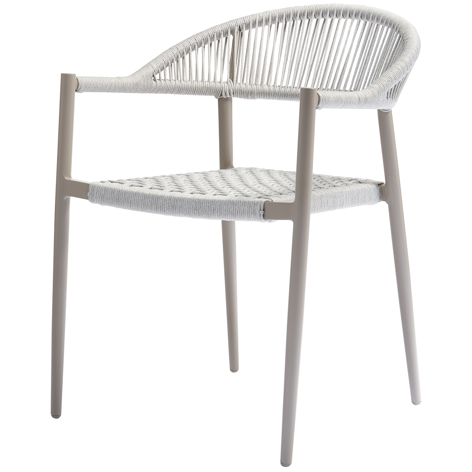 YELLOW GARDEN CHAIR ROPE/ALUMINIUM LIGHT GREY