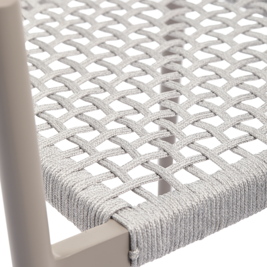 YELLOW GARDEN CHAIR ROPE/ALUMINIUM LIGHT GREY - SET OF 2