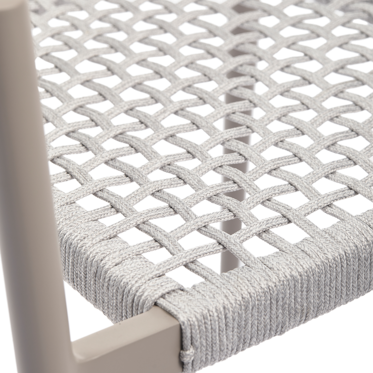 YELLOW GARDEN CHAIR ROPE/ALUMINIUM LIGHT GREY - SET OF 2