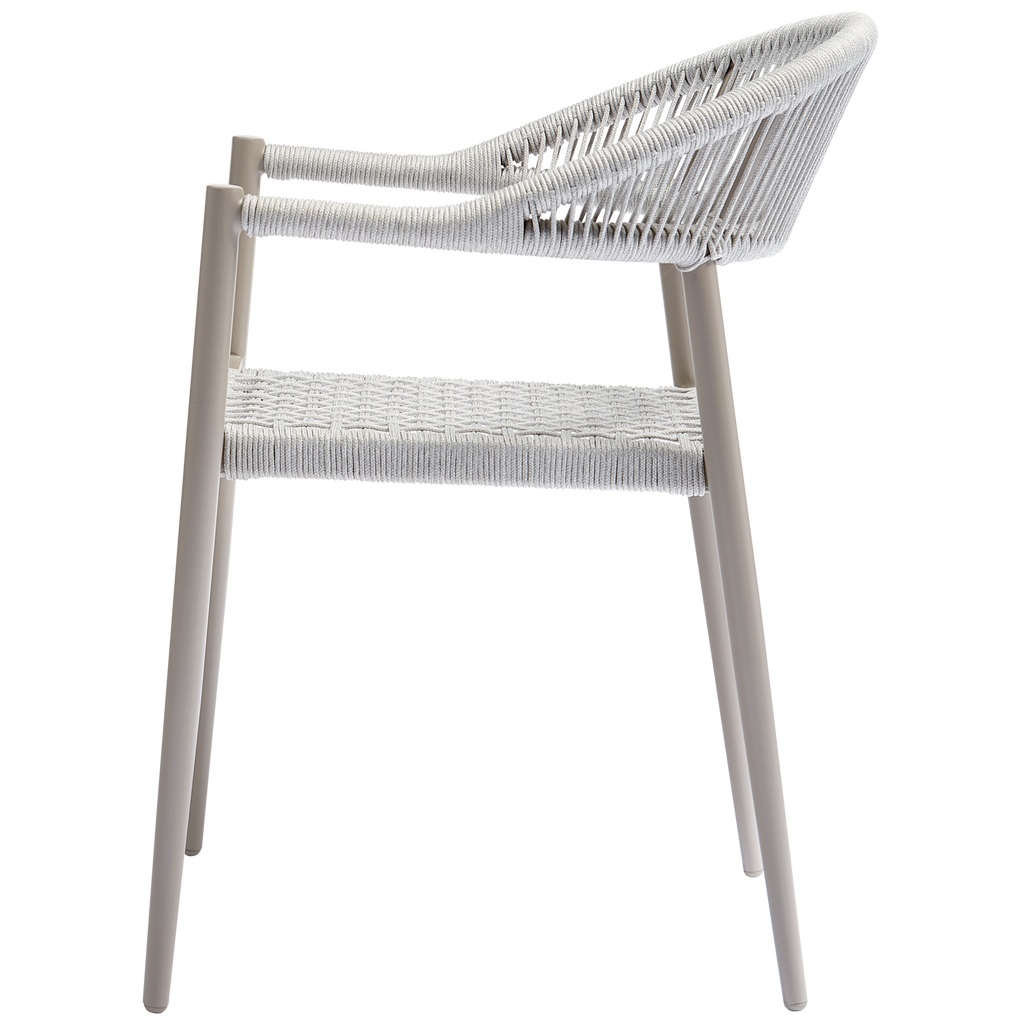 YELLOW GARDEN CHAIR ROPE/ALUMINIUM LIGHT GREY - SET OF 2