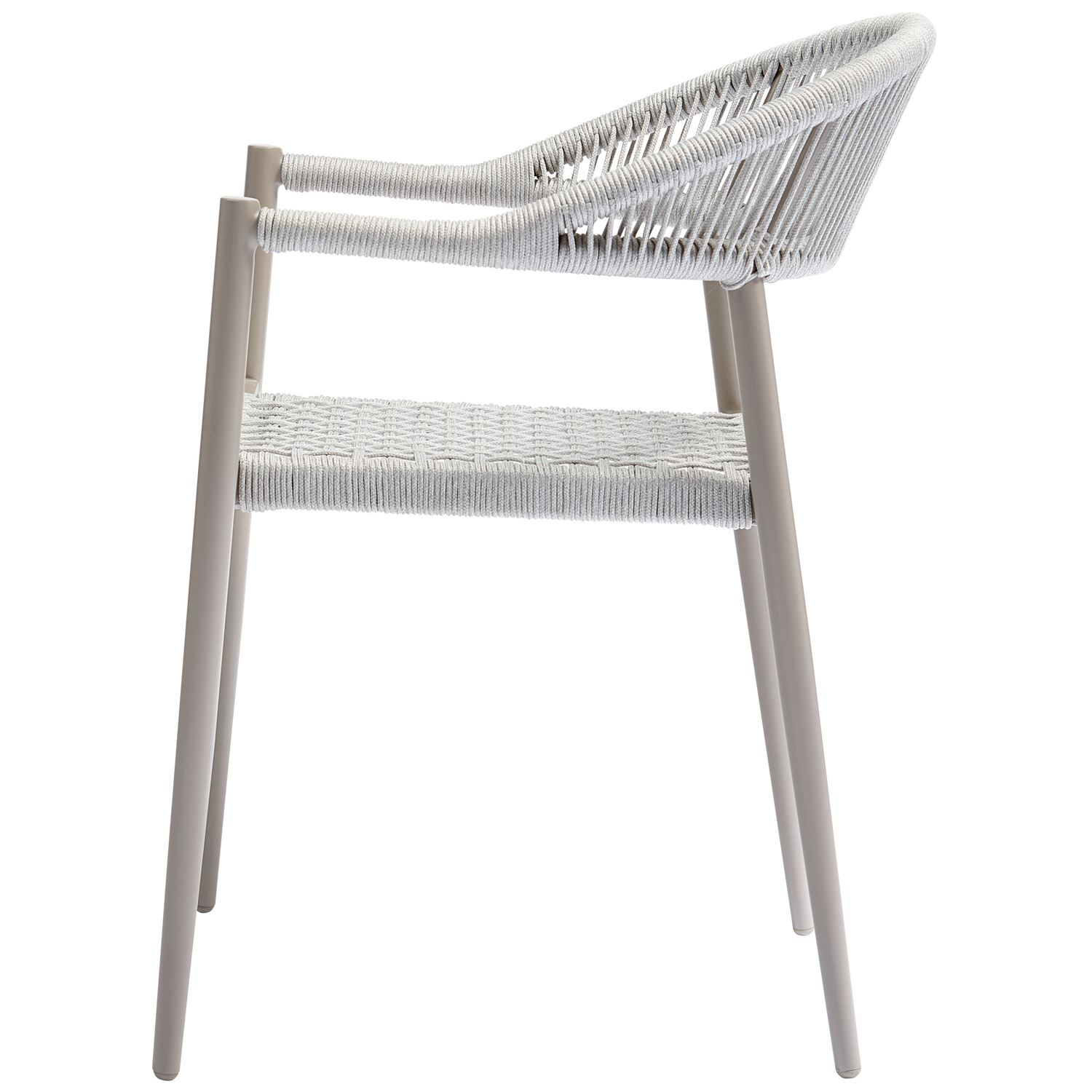 YELLOW GARDEN CHAIR ROPE/ALUMINIUM LIGHT GREY - SET OF 2