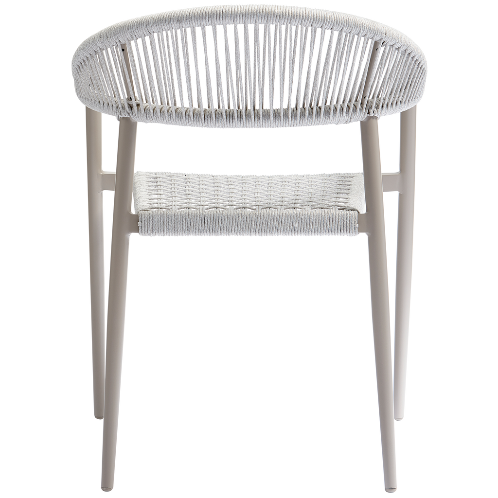 YELLOW GARDEN CHAIR ROPE/ALUMINIUM LIGHT GREY - SET OF 2