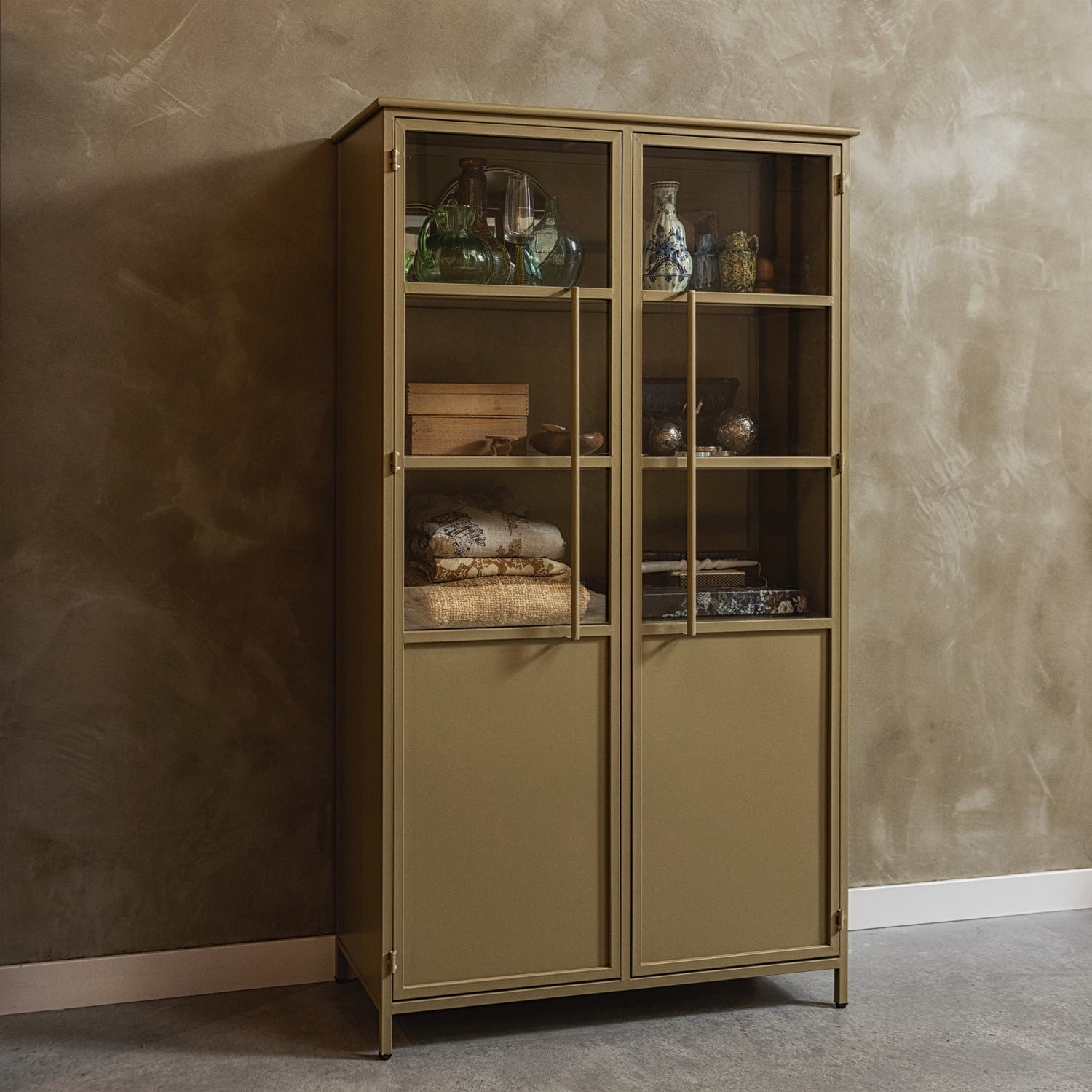 EXHIBIT DISPLAY CASE METAL KHAKI