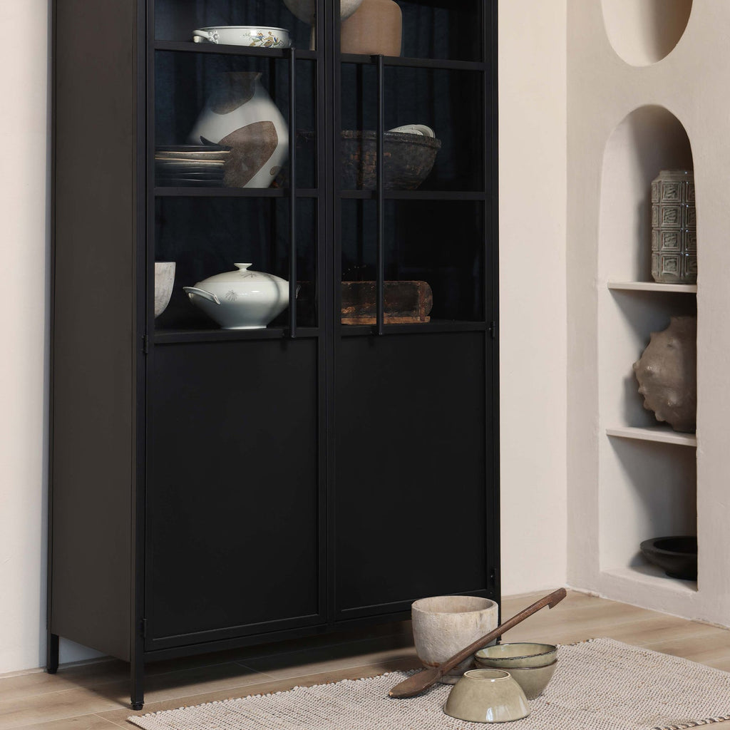 EXHIBIT DISPLAY CASE METAL BLACK