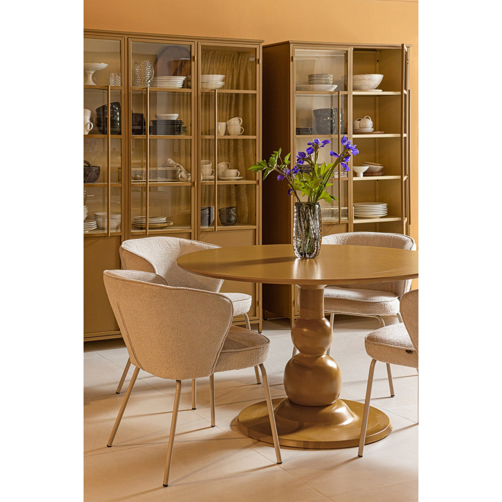 ADMIT DINING CHAIR WOVEN FABRIC PEBBLE