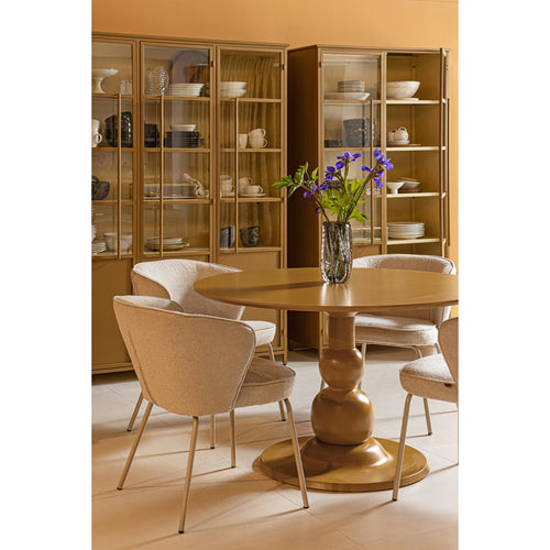 ADMIT DINING CHAIR WOVEN FABRIC PEBBLE