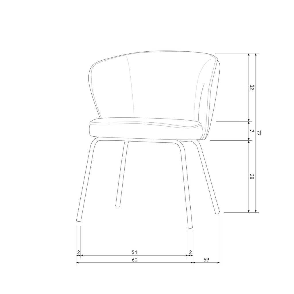 ADMIT DINING CHAIR VELVET KHAKI