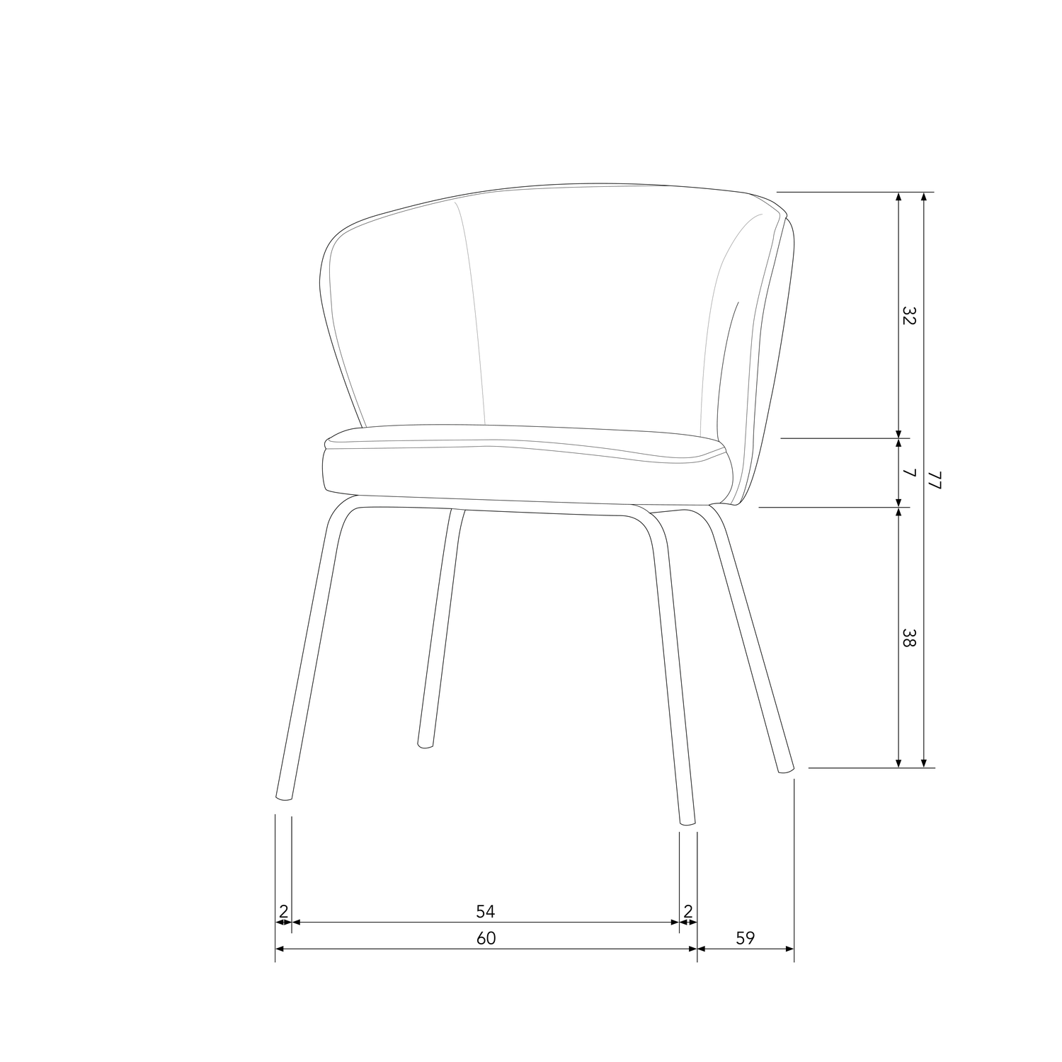 ADMIT DINING CHAIR VELVET KHAKI